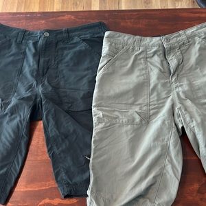 2 pair of REI longer-length climbing/hiking shorts, Size 34
